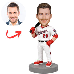 Custom Washington Nationals Baseball Pitcher Bobblehead with Raised Ball
