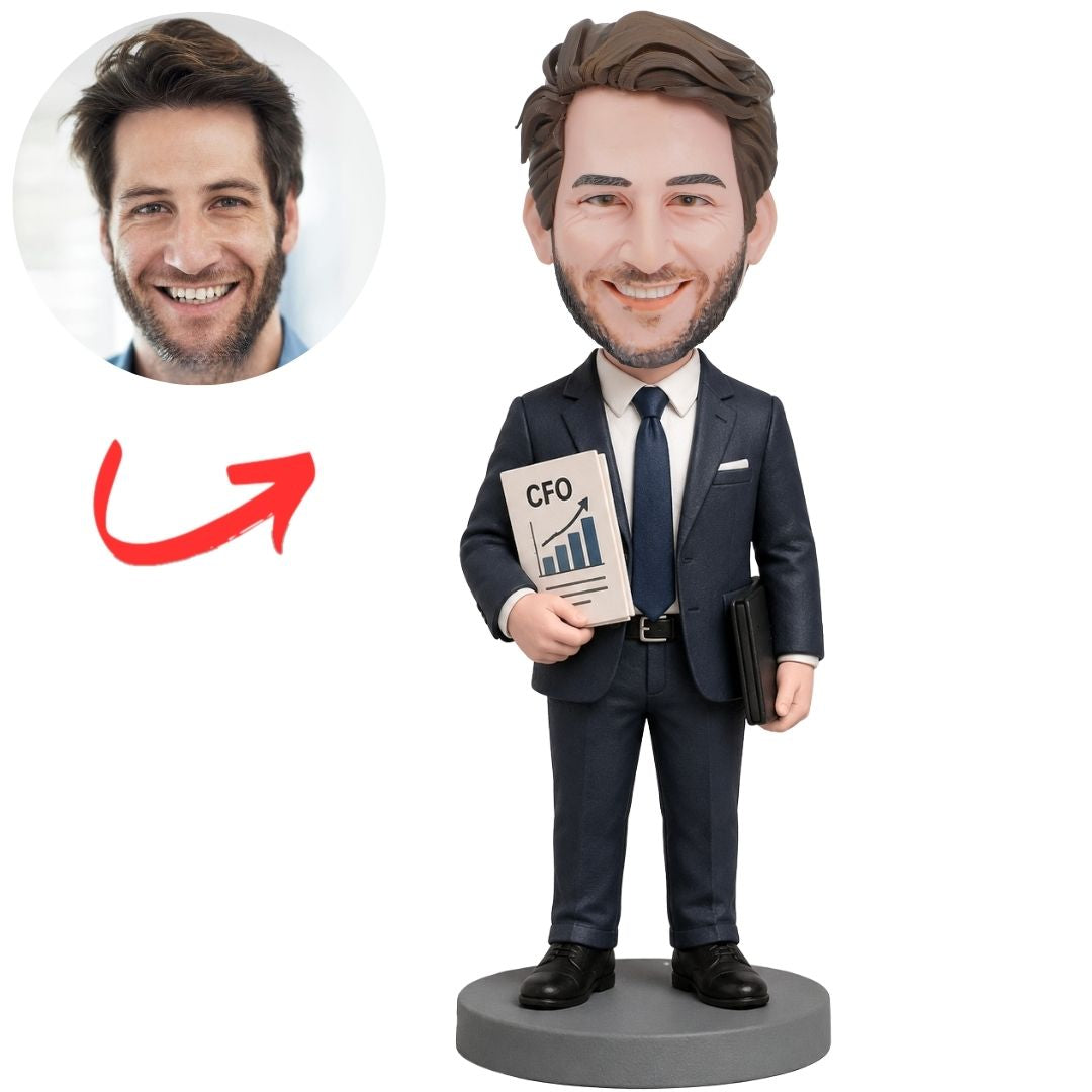 CFO with Financial Chart Custom Business Bobblehead