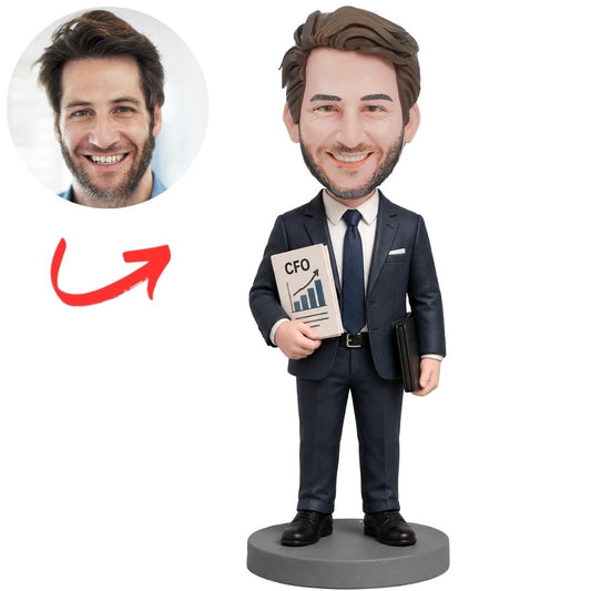 CFO with Financial Chart Custom Business Bobblehead