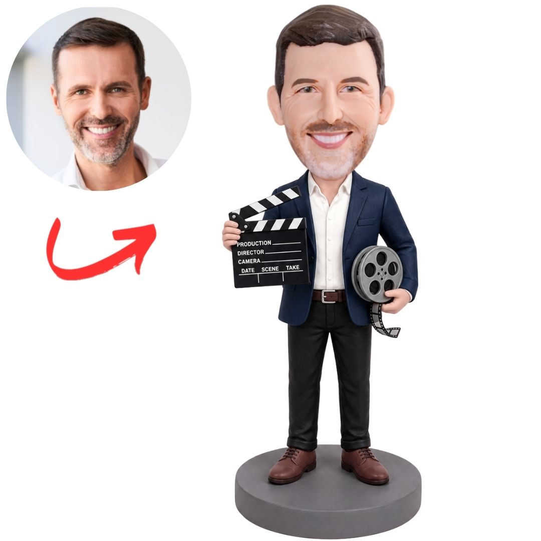 Custom Film Professional Bobblehead with Clapperboard and Reel
