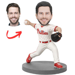Philadelphia Phillies Baseball Pitcher Winding Up Custom Bobblehead