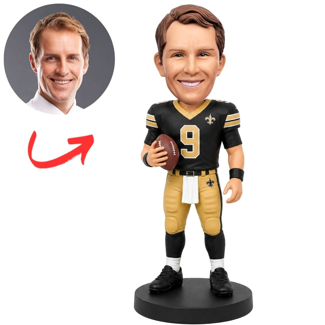 Custom New Orleans Saints Football Bobblehead Carrying the Ball