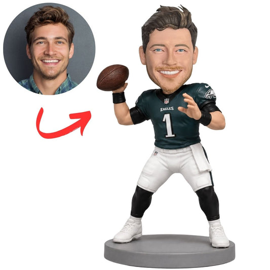 Philadelphia Eagles Player with Extended Arm Custom Football Bobblehead