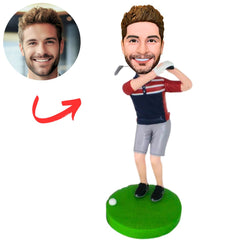 Golf Player Golf Pose Custom Bobbleheads