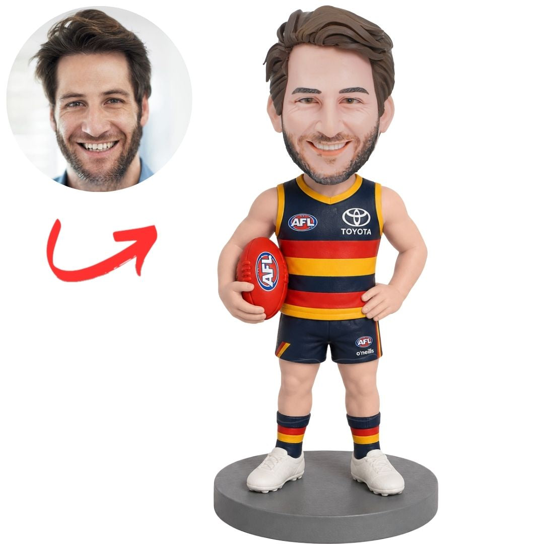 Adelaide Crows AFL Australian Football Player Holding Ball Custom Bobblehead