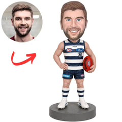 Geelong Cats AFL Australian Football Player with Hand on Hip Custom Bobblehead