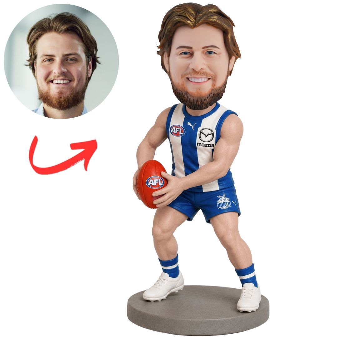 North Melbourne AFL Australian Football Player Holding Ball Custom Bobblehead