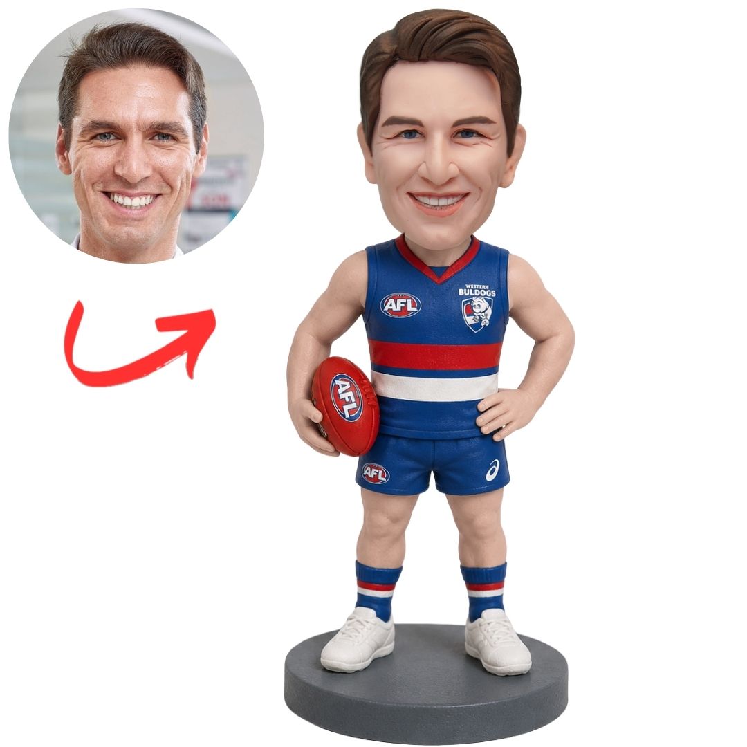 Western Bulldogs AFL Australian Football Player with Hand on Hip Custom Bobblehead