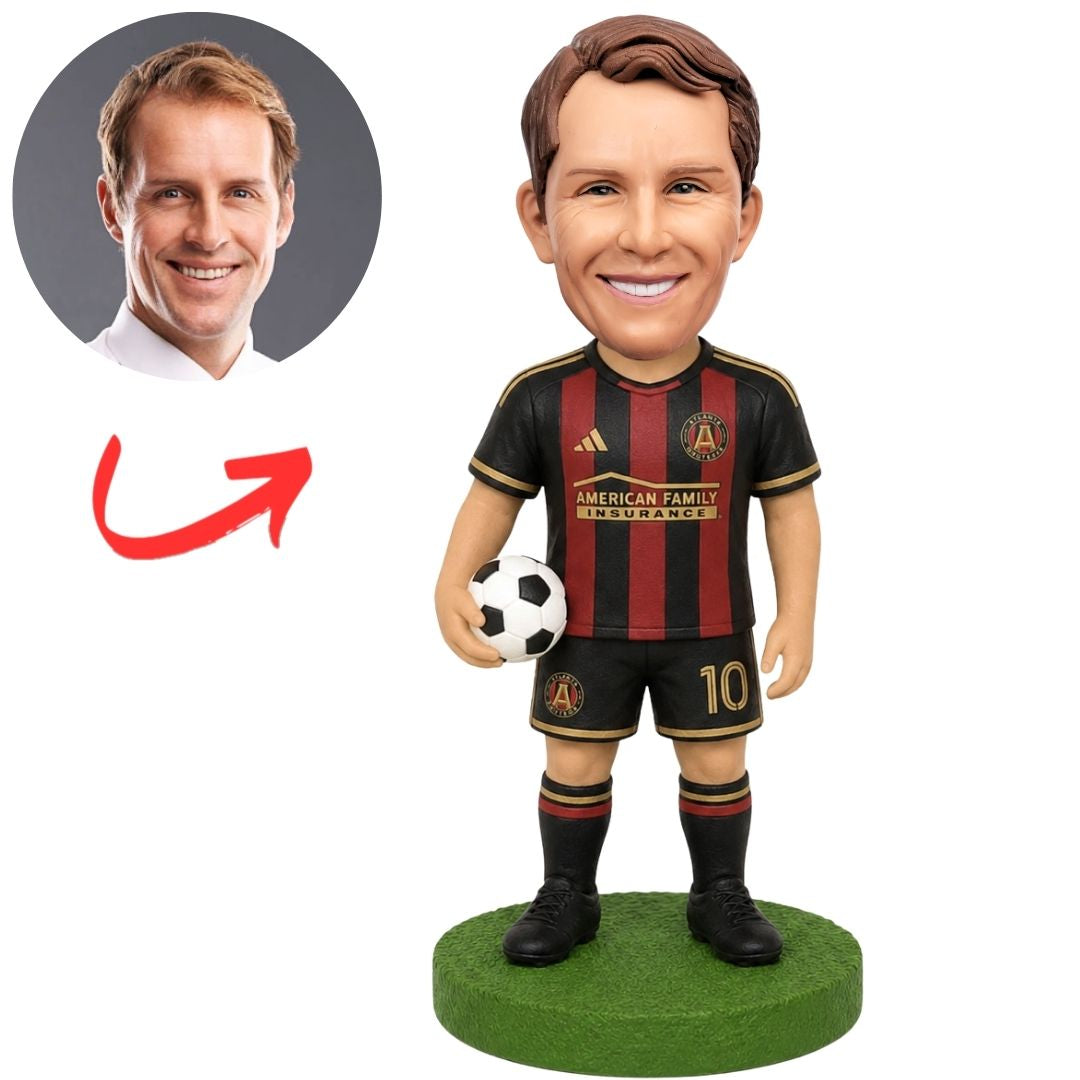 Atlanta United Soccer Player Holding Ball Custom Bobblehead