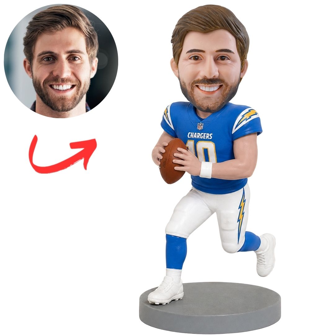 Los Angeles Chargers American Football Player Running with Ball Custom Bobblehead