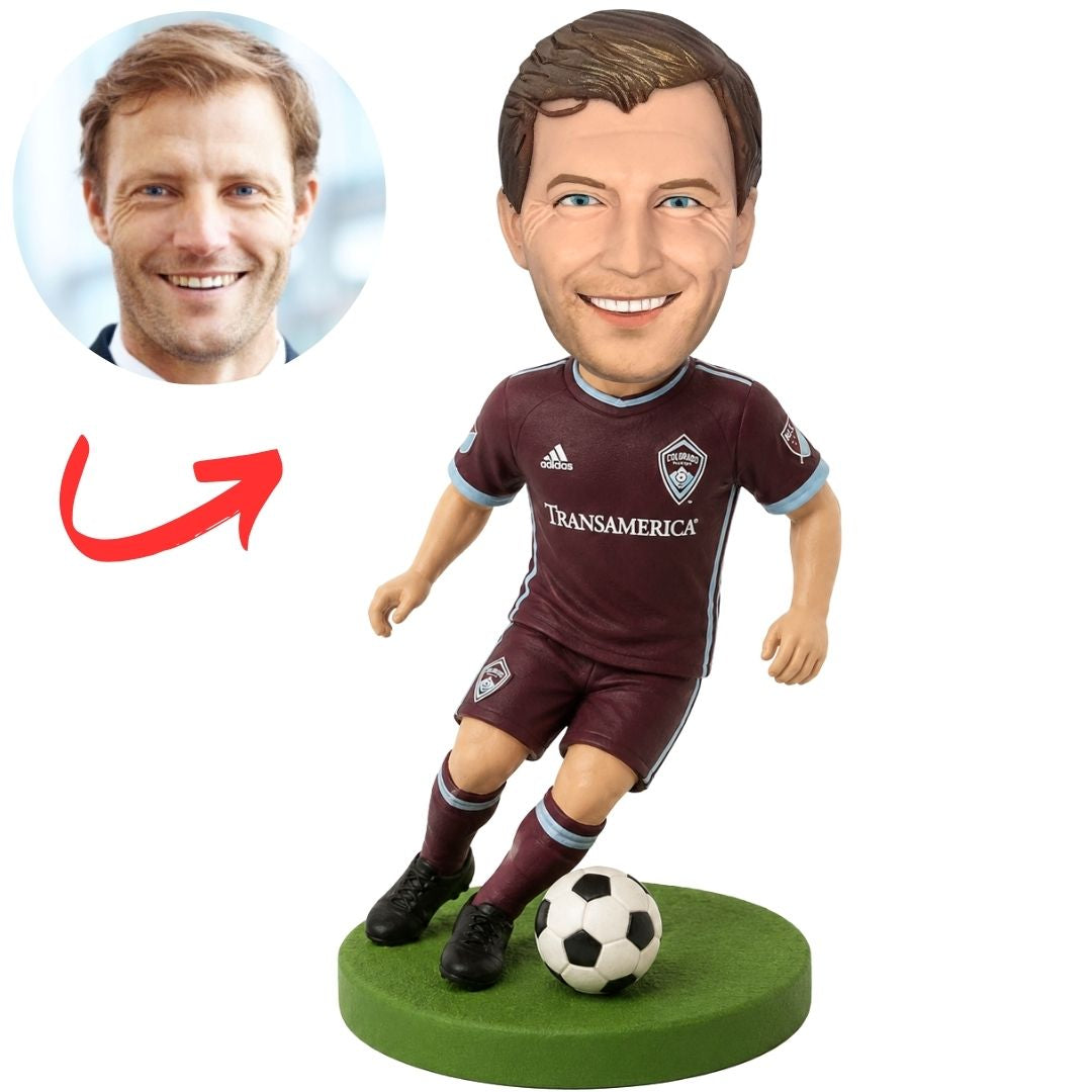 Colorado Rapids Soccer Player with Ball Custom Bobblehead