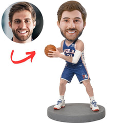 Philadelphia 76ers NBA Basketball Player Holding Ball Custom Bobblehead