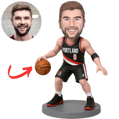 Portland Trail Blazers NBA Basketball Player Dribbling Custom Bobblehead