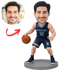 Memphis Grizzlies NBA Basketball Player in Navy Uniform Custom Bobblehead