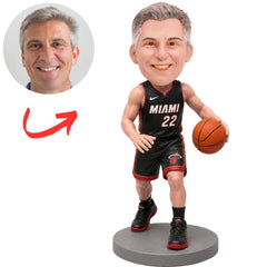 Miami Heat NBA Basketball Player Dribbling Custom Bobblehead
