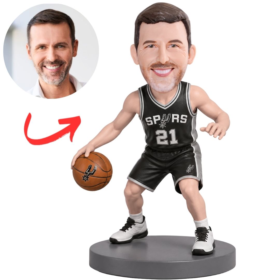 San Antonio Spurs NBA Basketball Player Dribbling Custom Bobblehead