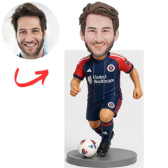 New England Revolution Soccer Player with Ball Custom Bobblehead