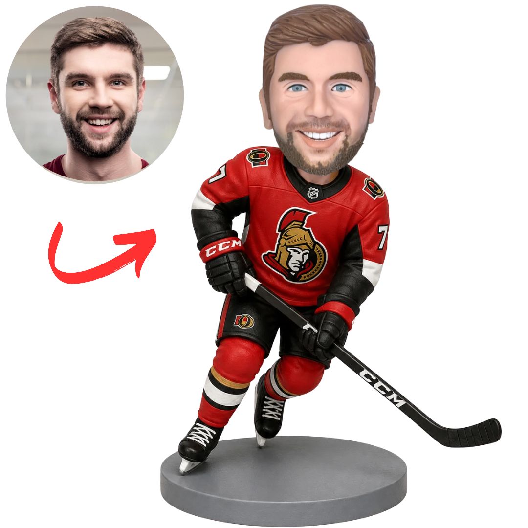 Ottawa Senators Hockey Player with Stick Custom Bobblehead