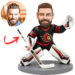 Ottawa Senators Hockey Goalie Raising Glove Custom Bobblehead