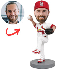 St. Louis Cardinals Baseball Pitcher with Raised Leg Custom Bobblehead