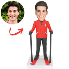 Man Skiing Custom Ski Bobbleheads Gifts for Him