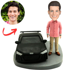 Man with Black Car Custom Bobbleheads Gifts for Him