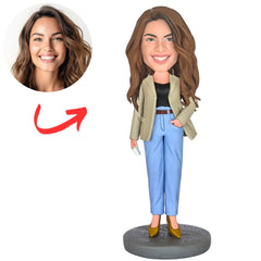 Cool Modern Woman Custom Fashion Bobbleheads
