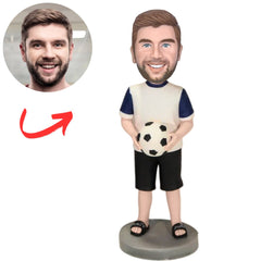 Happy Soccer Player Custom Bobbleheads