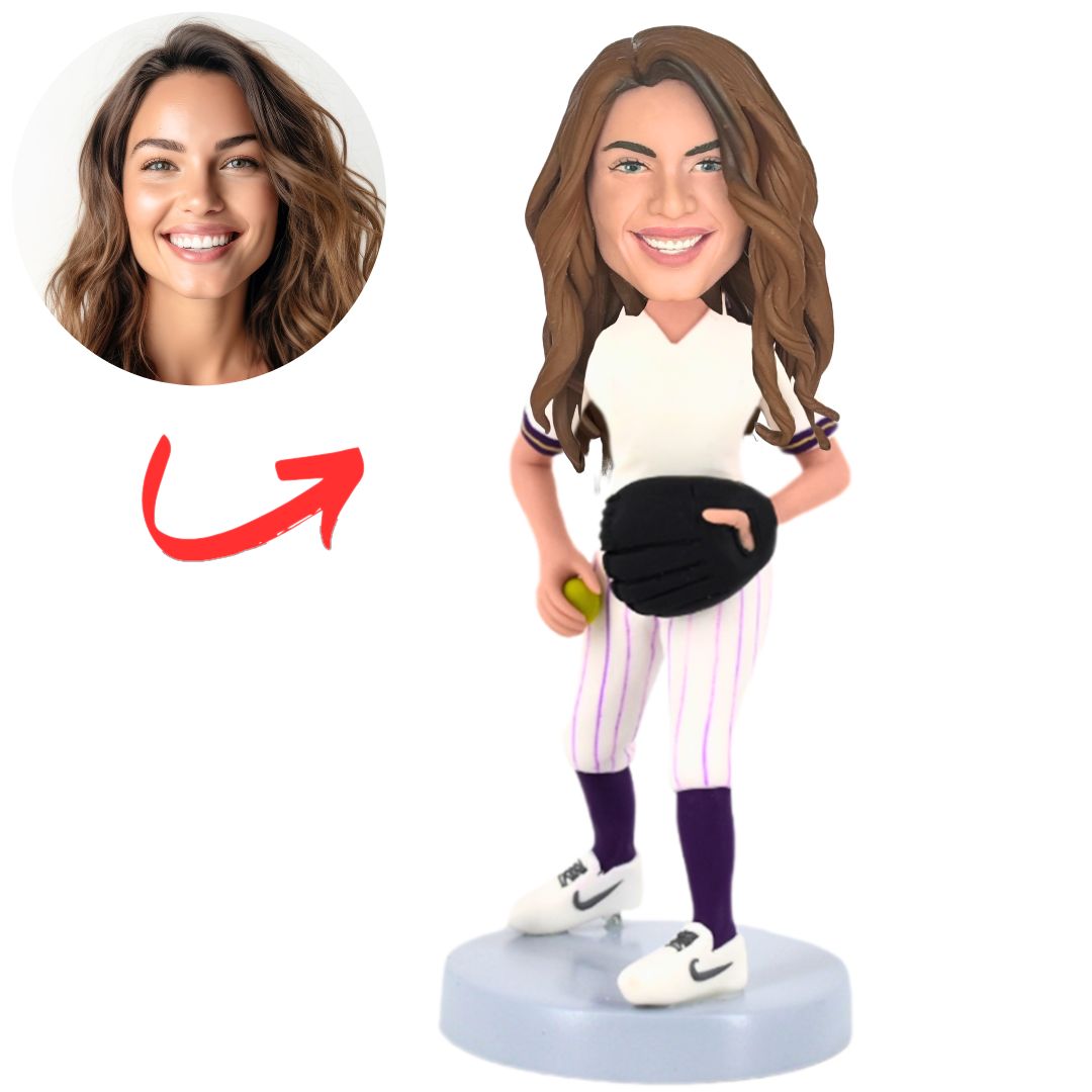 Female Softball Player Custom Bobbleheads