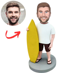 Surfer Happy Dude Custom Bobbleheads Personalized Clay Figurines