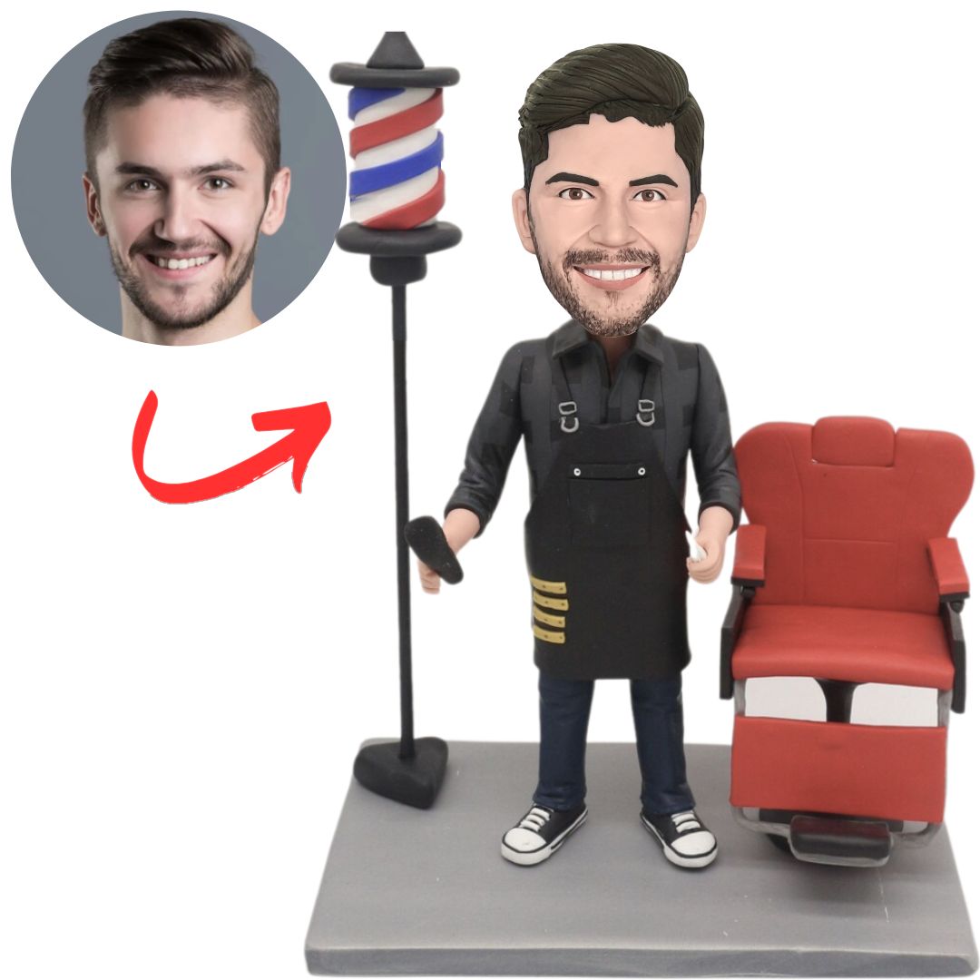 Male Hairstylist Personalized Barber Bobbleheads