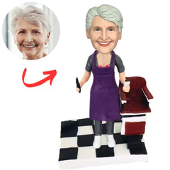 Female Hairstylist Personalized Barber Bobbleheads