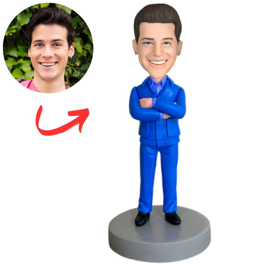 Blue Suit Businessman Custom Bobbleheads