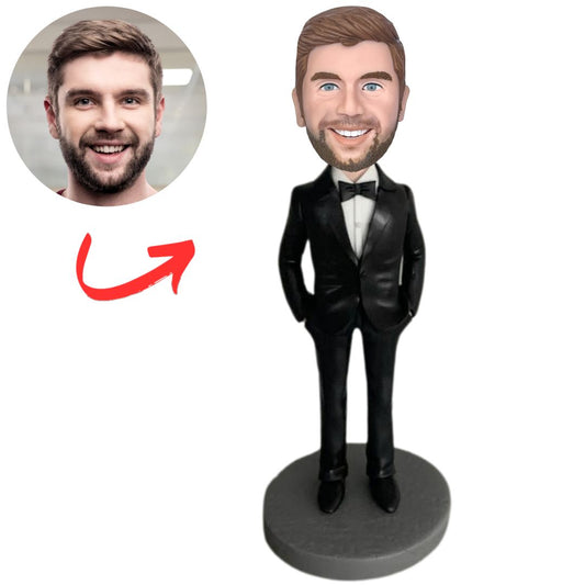 Black Suit Cool Businessman Personalized Businessman Bobbleheads