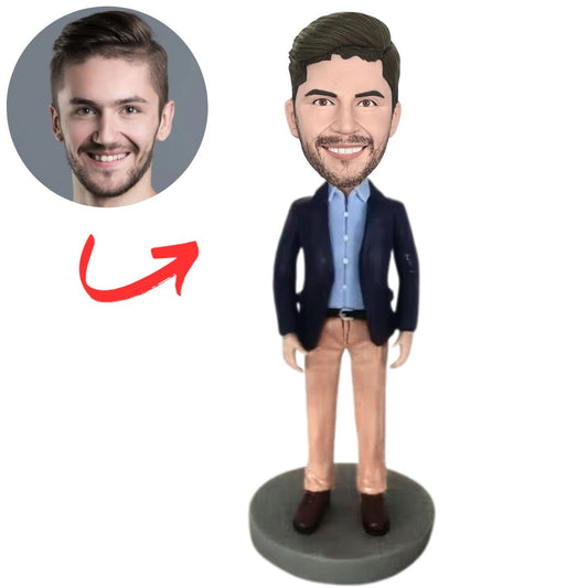 Business Man Wearing Khaki Pants Personalized Bobbleheads
