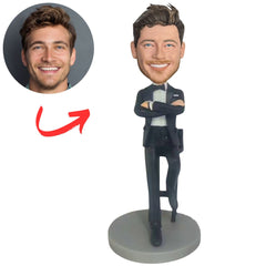 Business Man Sitting on a Chair Custom Bobbleheads