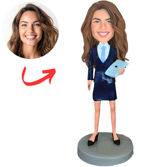 Business Woman Holding an iPad Custom Bobbleheads
