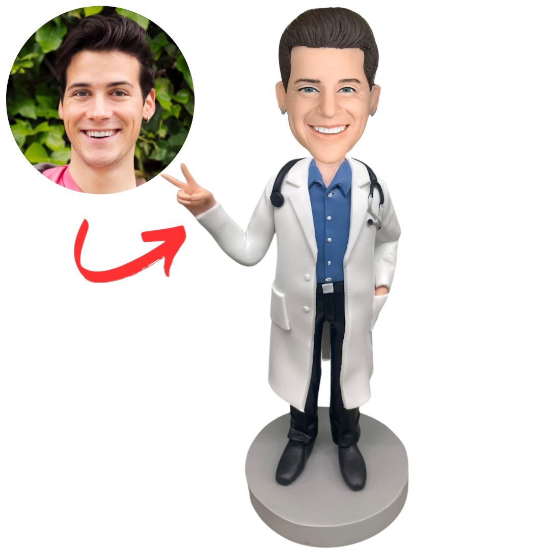 Happy Male Doctor Personalized Bobble Head