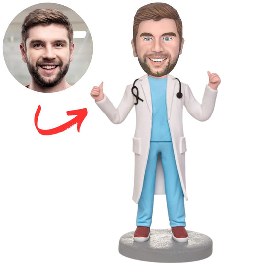 Male Doctor with Thumbs up Personalized Doctor Bobbleheads