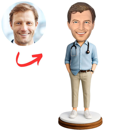 Blue Shirt Doctor Custom Bobbleheads