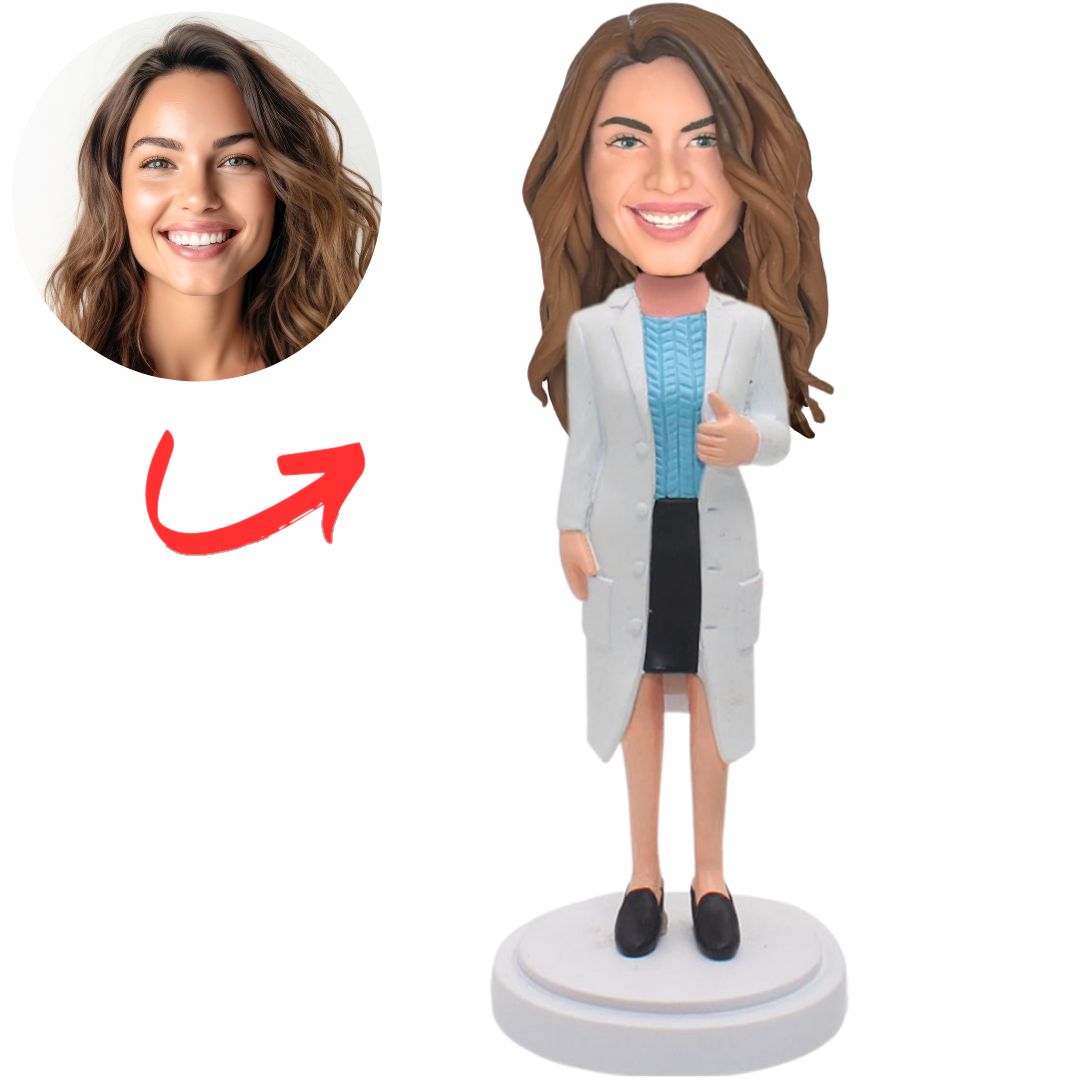 Custom Bobbleheads PCP Female Doctor in White Coat