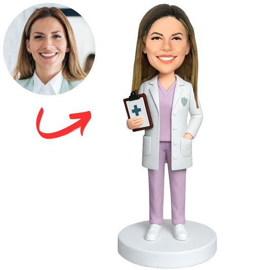 Female Pediatrician Custom Doctor Bobbleheads