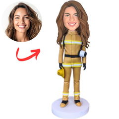 Custom Bobbleheads Female Firefighter