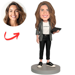 Personalized Female Programmer Bobbleheads