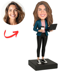 Custom Cool Female Programmer Bobbleheads