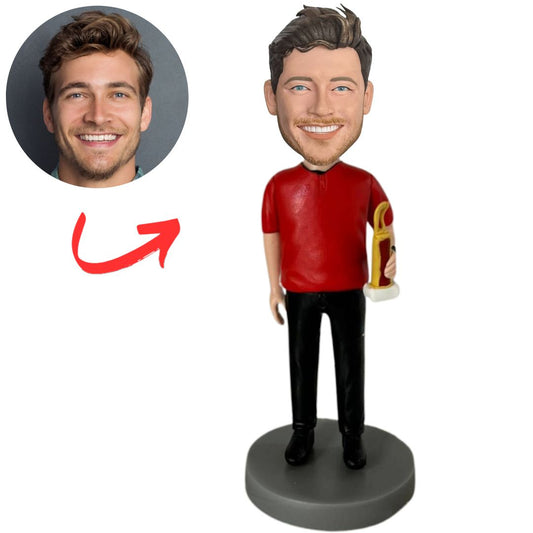 Man Holding a Trophy Custom Bobbleheads