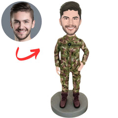 Army Commander in Camouflage Uniform Personalized Bobbleheads