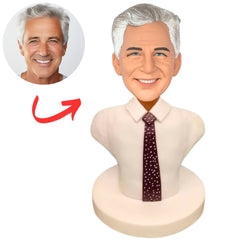 White Shirt Business Man Bust Custom Bobbleheads
