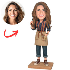 Personalized Art Painting Female Teacher Bobbleheads