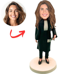 Female Lawyer Holding Law Book Personalized Bobbleheads
